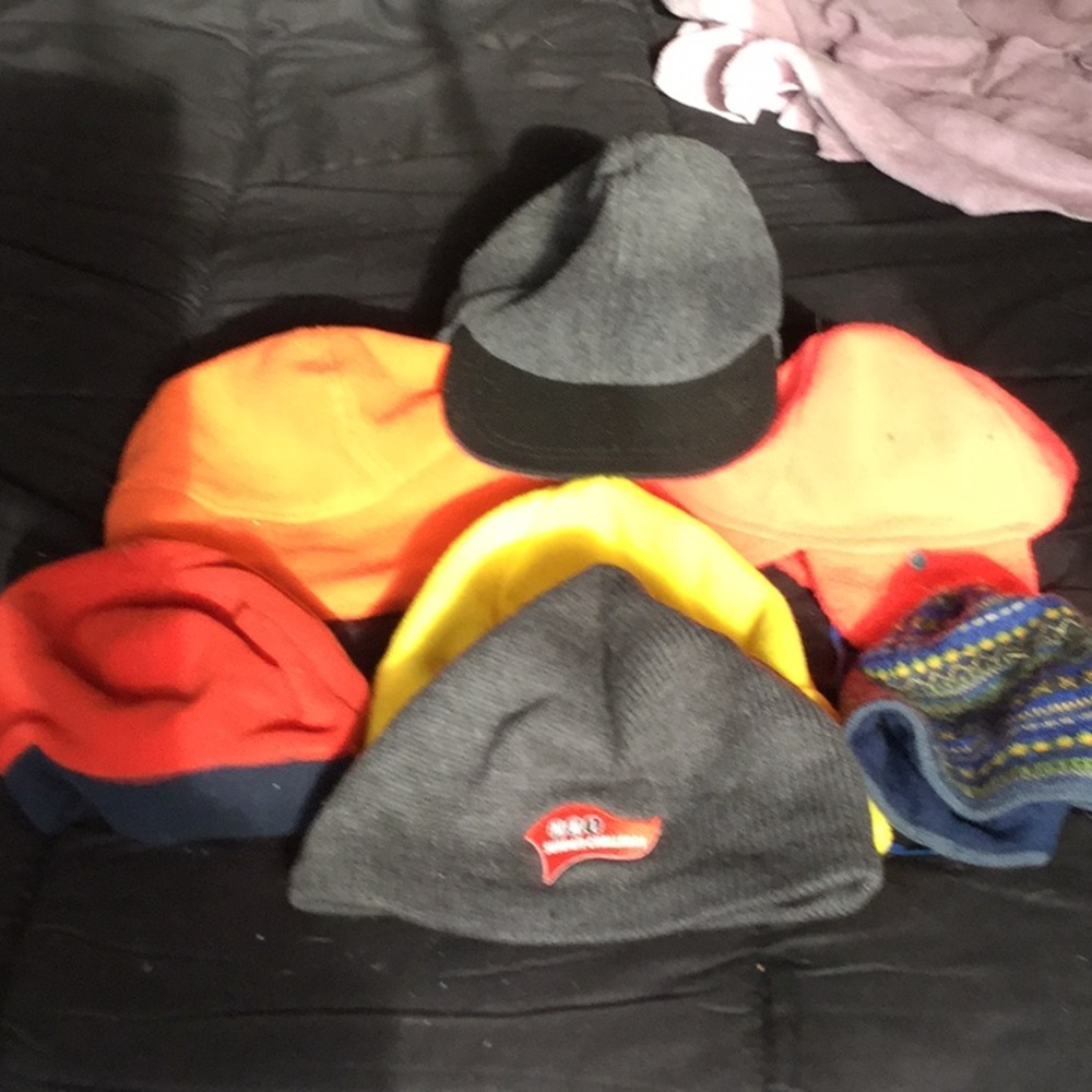 7 Assorted hats.